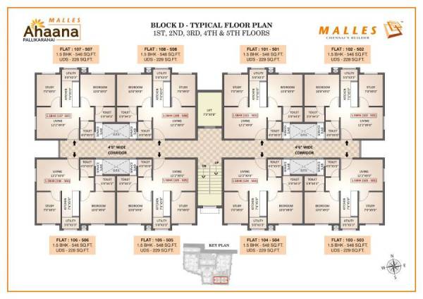  ahaana Block 4 Cluster Plan From 1st To 5th Floor