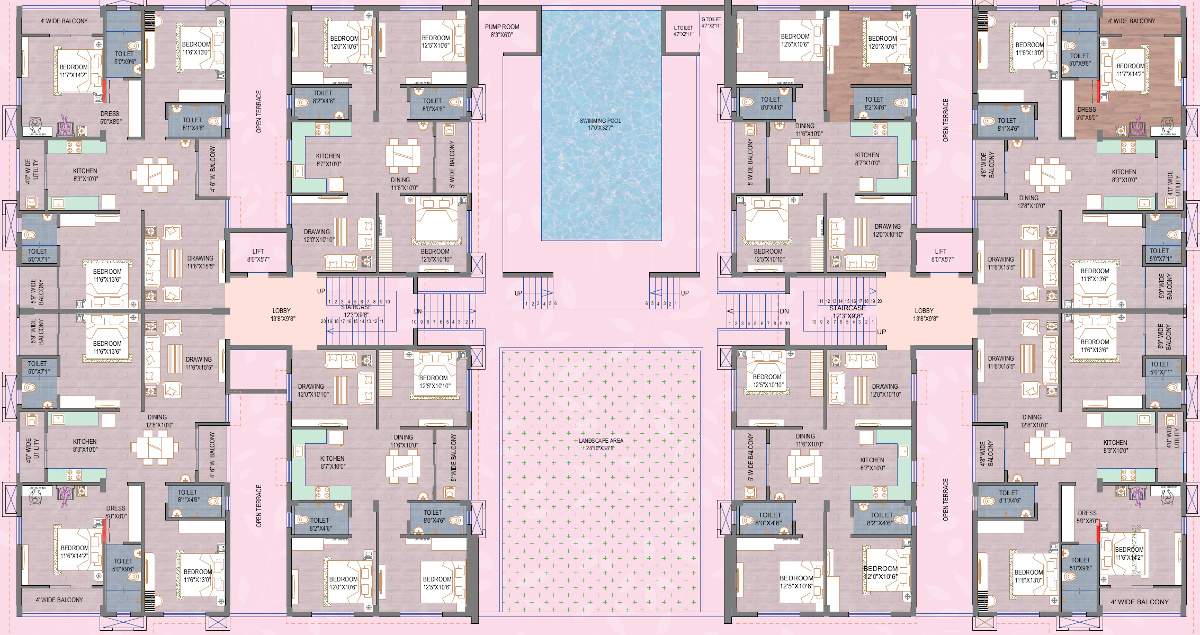 orchid Surekha Orchid Cluster Plan from 1st to 4th Floor