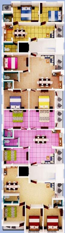  apartment Shivalik  Apartment Cluster Plan from 1st to 6th Floor