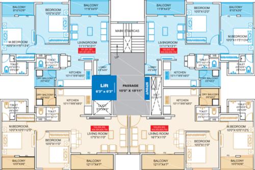  avenue Avenue Cluster Plan from 1st to 8th Floor