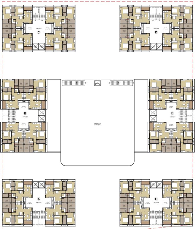  zainab highland A, B, C, D, E, F Cluster Plan For 1st Floor