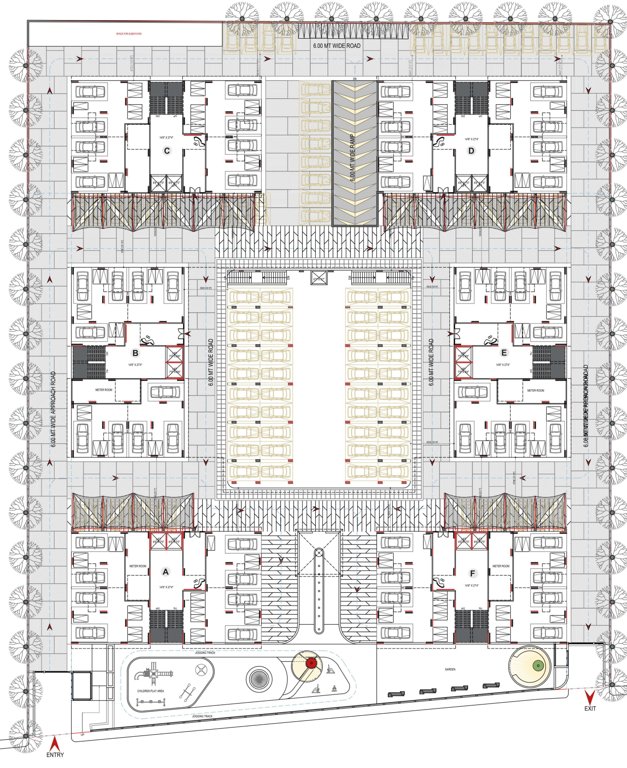  zainab highland A, B, C, D, E, F Cluster Plan For Ground Floor