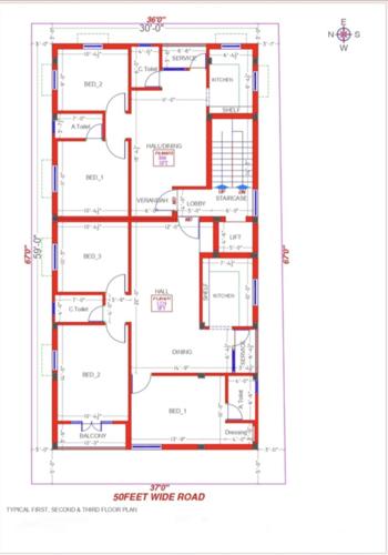  exclusive-nanganallur Exclusive Nanganallur Cluster Plan from 1st to 3rd Floor