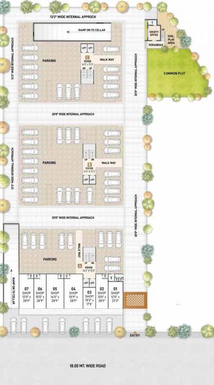  kadam greens Block A+B+C Ground Florr Cluster Plan