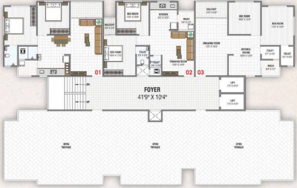  prarthna-elegance Block B Cluster Plan for 7th Floor