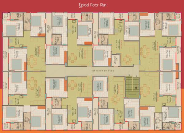  apartments Jagdamba Apartments Cluster Plan