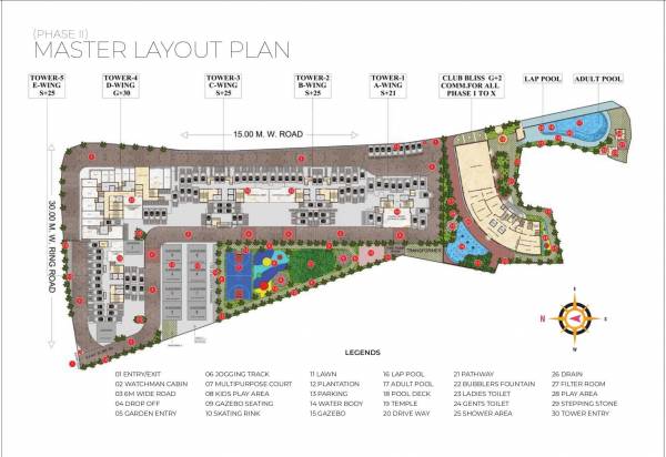 masterPlan of Tharwani Vedant Millenia Happiness Phase II Wing B