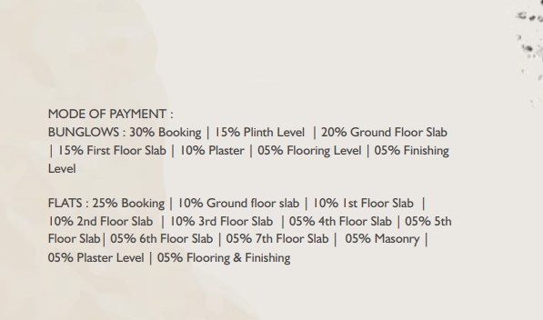samruddhi-satvik Construction Linked Payment (CLP) Payment Plan