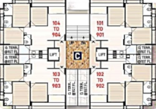  shyam-status Block C Cluster Plan from 1st to 9th Floor