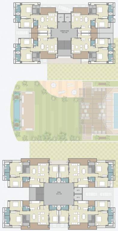  elinor Tower 1, 2  Penthouse Lower Level Cluster Plan
