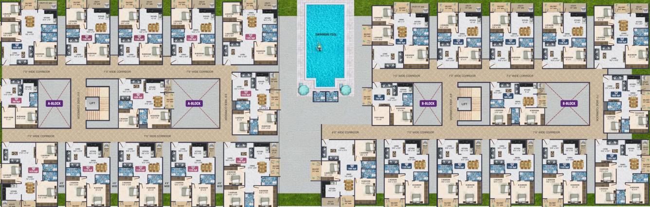  sky blue Cluster Plan