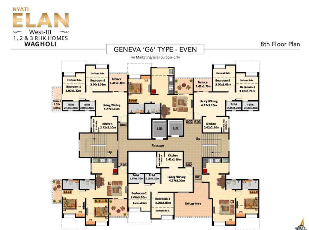  elan west iii G6 Cluster Plan For 8th Floor