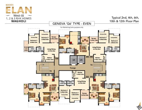  elan-west-iii G6 Cluster Plan For Even Floor