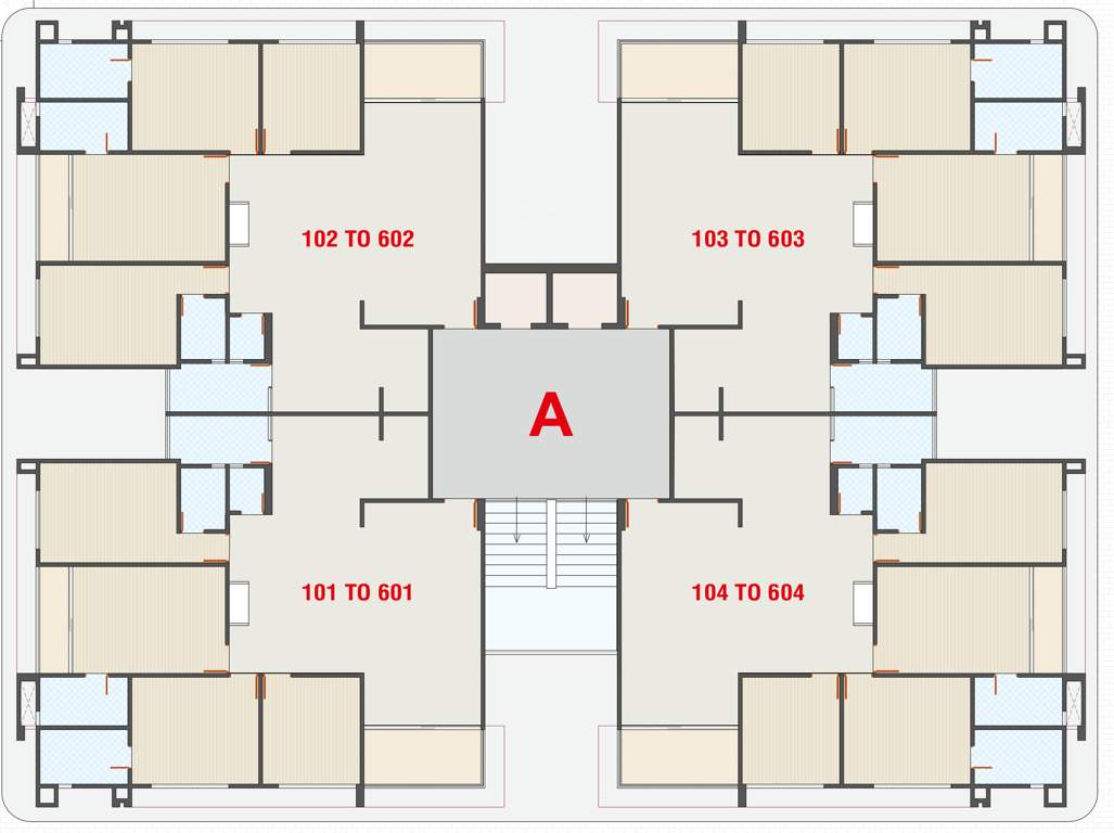  the nest residency Block A Cluster Plan from 1st to 6th Floor
