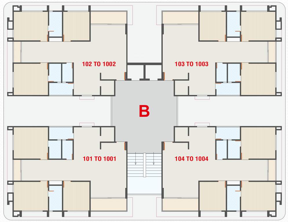  the nest residency Block B Cluster Plan from 1st to 10th Floor