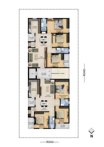  garden-green-apartment Garden Green Apartment Cluster Plan