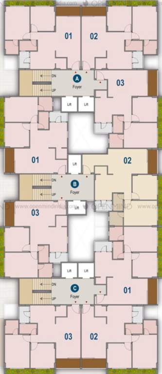  vraj vatika ii Block A,B & C Cluster Plan from 1st to 7th Floor