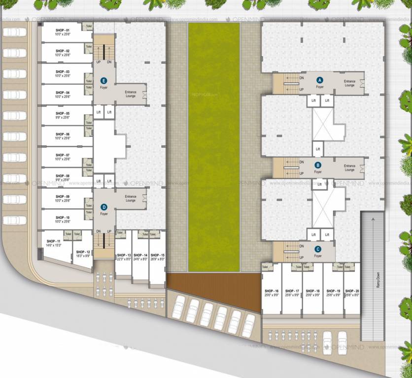  vraj vatika ii Block A, B, C, D & E Cluster Plan for ground Floor