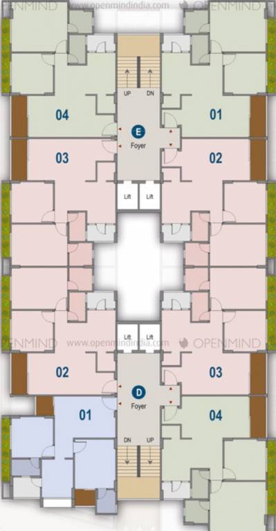  vraj vatika ii Block D & E Cluster Plan from 1st to 7th Floor