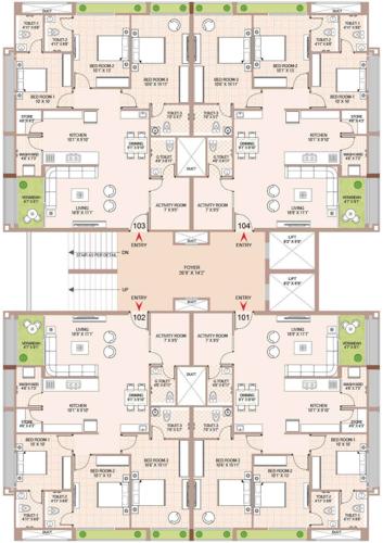  nandini-heights Nandini Heights Cluster Plan from 1st to 10th Floor