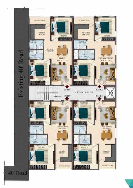  v-27 V 27 Cluster Plan For Typical Floor