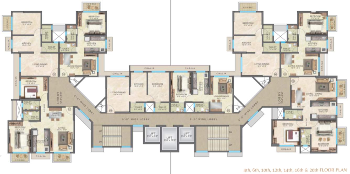  vivanta marvel Vivanta Marvel Cluster Plan from 4th, 6th, 10th, 12th, 14th, 16th  And 20th Floor