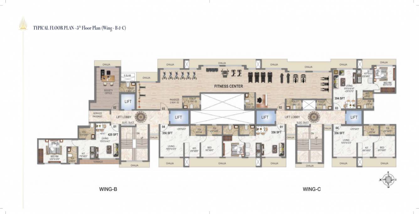  legend Wing B+C Cluster Plan