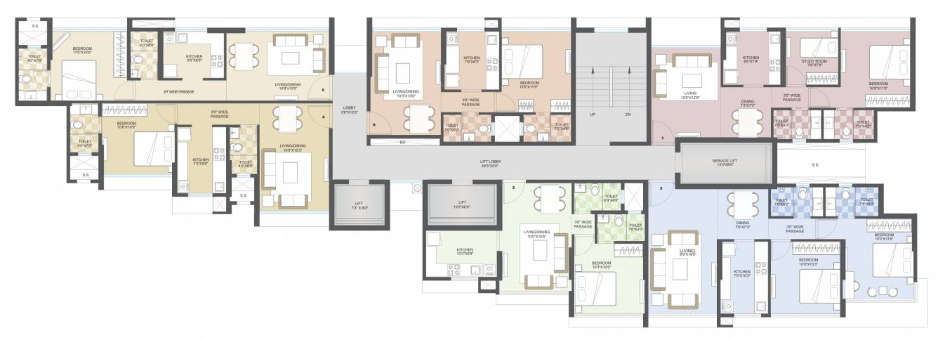  avenue 15 Avenue 15 Cluster Plan For Typical Floor