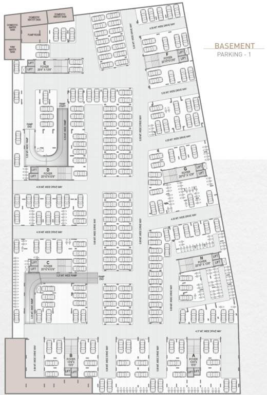  parisar Block A, Block B, Block C, Block D, Block E, Block F Block G And Block H Basement 1 Cluster Plan