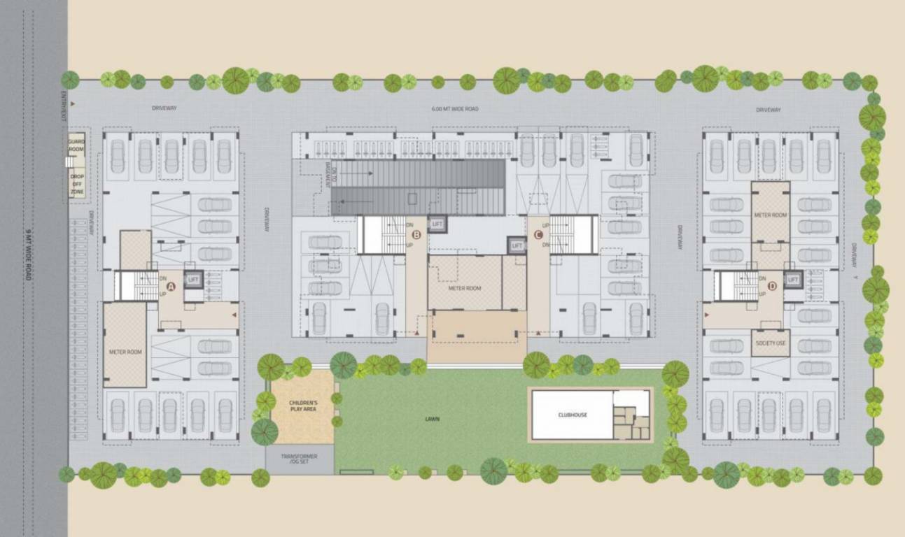  exotica A,B,C,D Ground Floor Cluster Plan