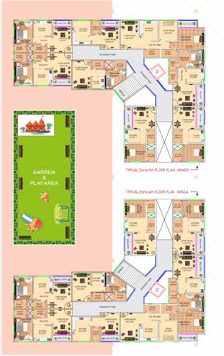  nistha-apartment Wing A,B Cluster Plan From 2nd To 5th Floor