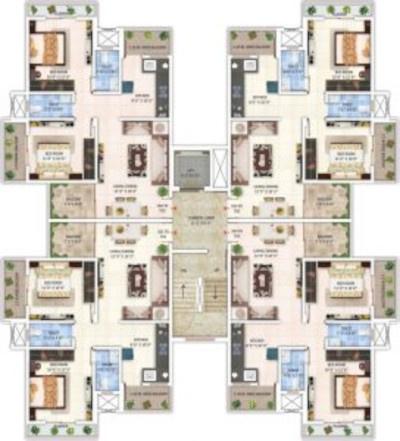  ganraj-heights Ganraj Heights Cluster Plan from 1st to 2nd Floor