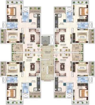  ganraj heights Ganraj Heights Cluster Plan from 1st to 2nd Floor