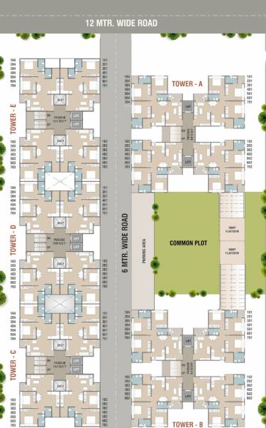  shyam Block A,B,C,D,E Cluster Plan from 1st to 7th Floor