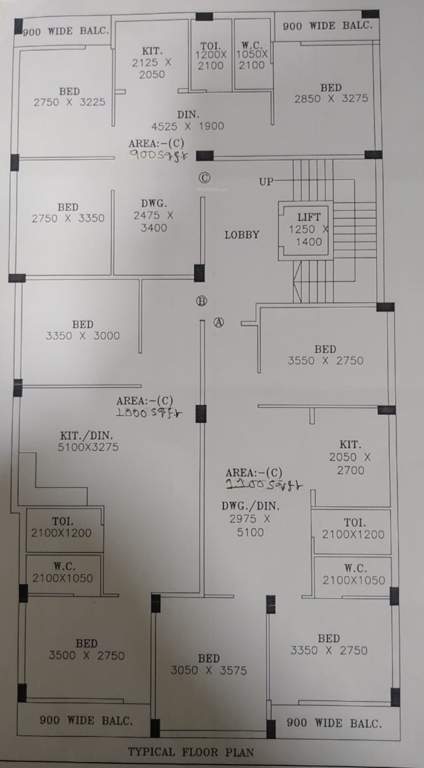  tirupati balaji apartment Tirupati Balaji Apartment Cluster Plan For Typical Floor