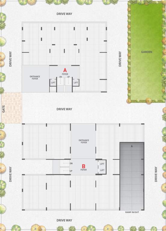  shivansh glorious Block A and Block B Cluster Plan for ground Floor