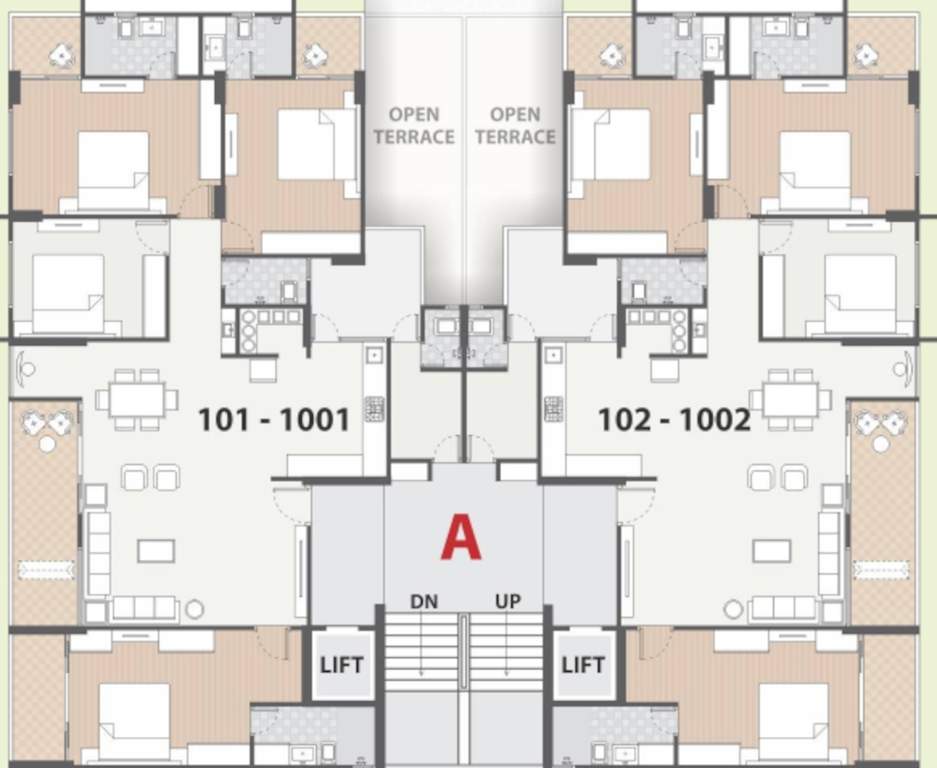  shivansh glorious Block A Cluster Plan from 1st to 10th Floor