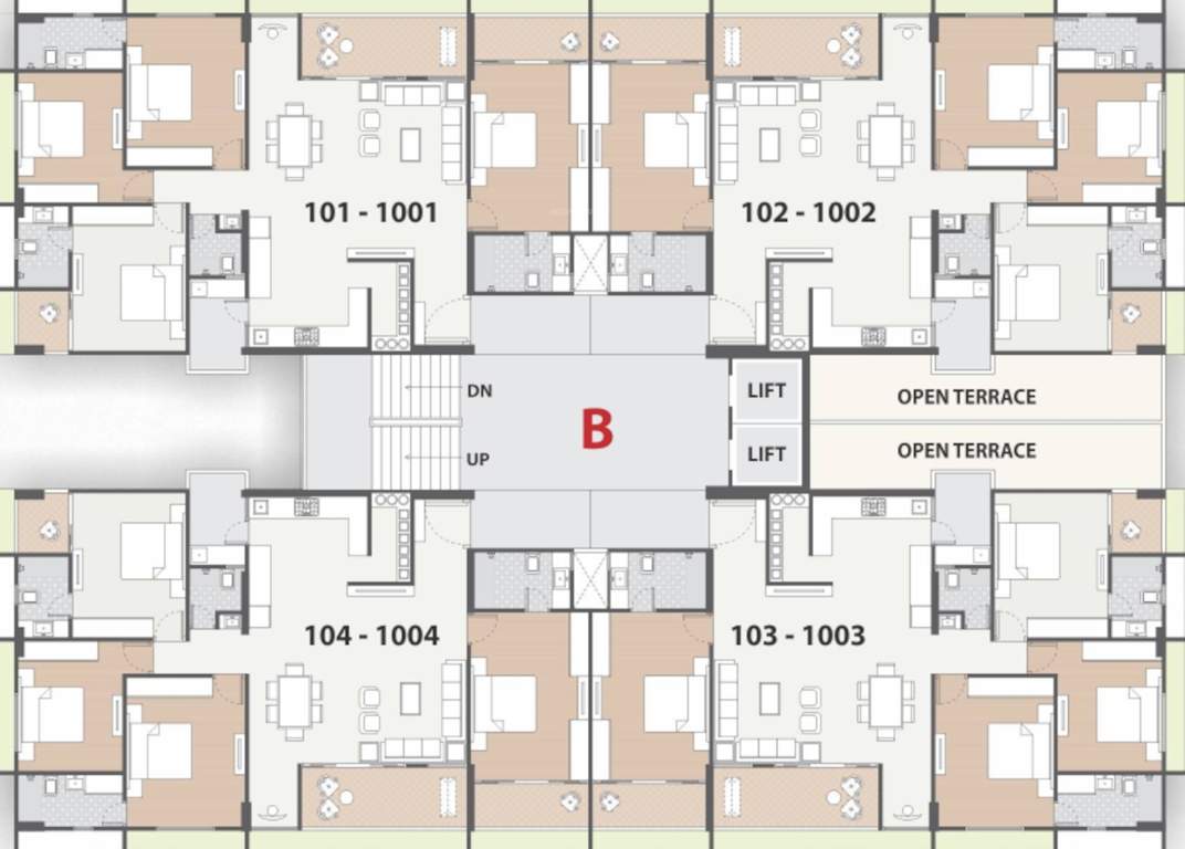  shivansh glorious Block B Cluster Plan for 1st Floor