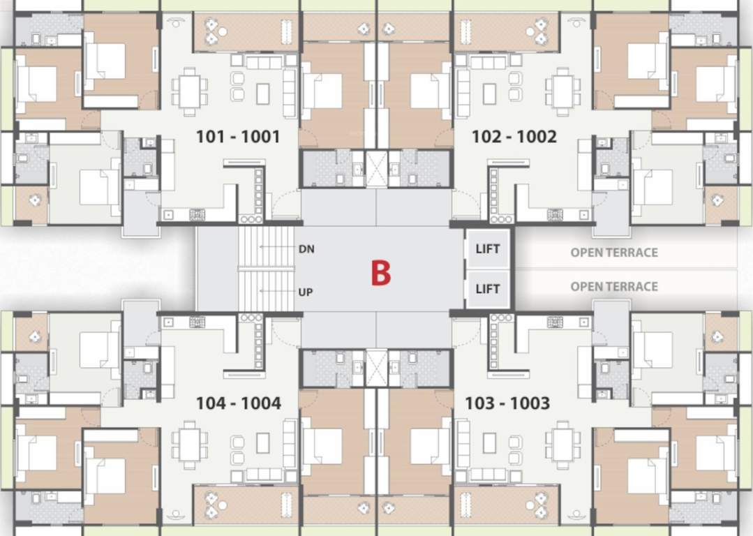  shivansh glorious Block B Cluster Plan from 1st to 10th Floor
