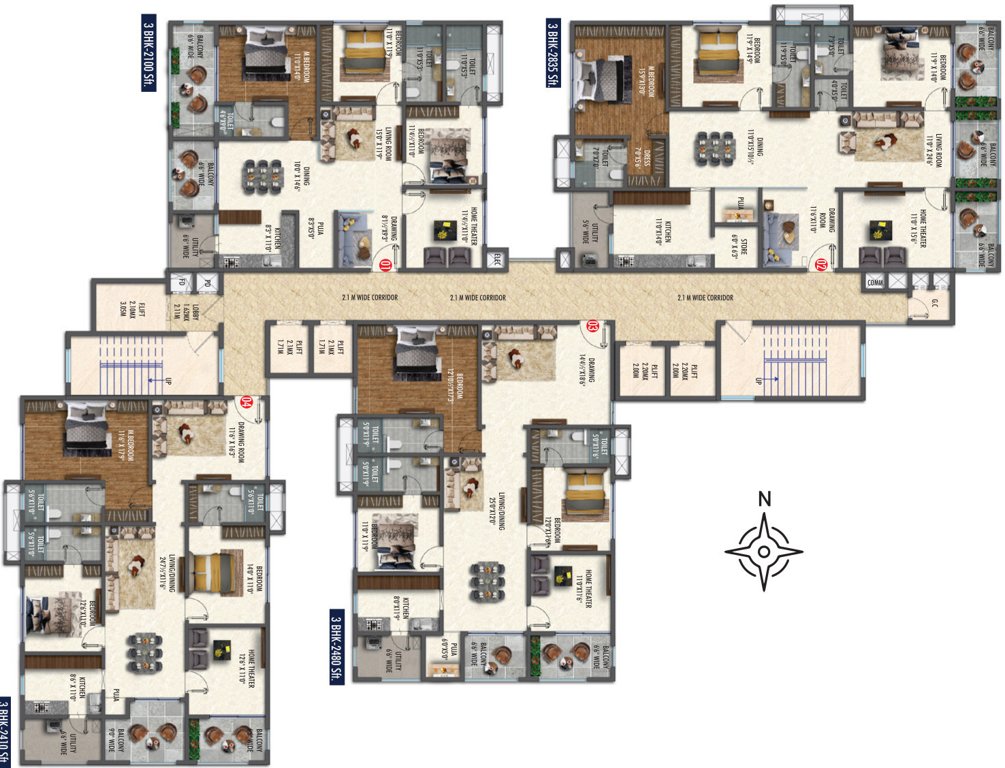 skyla TOWER 3 Cluster Plan from 1st to 30th Floor