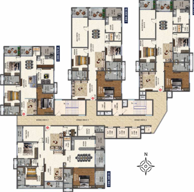 skyla TOWER 4 Cluster Plan from 1st to 30th Floor