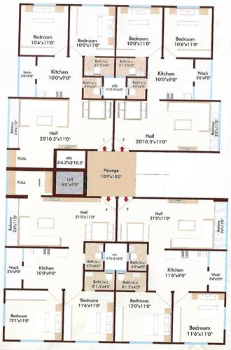  shree-vrajdham-residency A Cluster Plan From 1st To 5th Floor