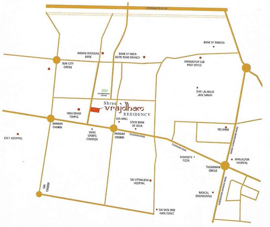  shree vrajdham residency Location Plan