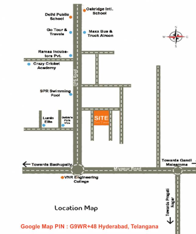  twin towers Location Plan