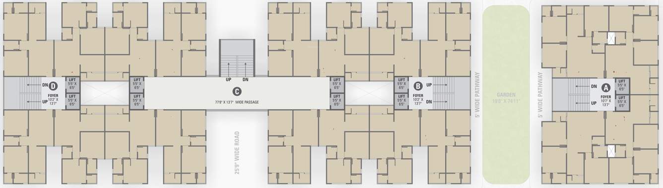  shivanta sky A, B, C, D Cluster Plan From 1st To 13th Floor