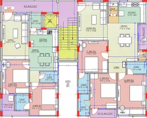  aadhvaya Aadhvaya Cluster Plan from 1st to 6th Floor