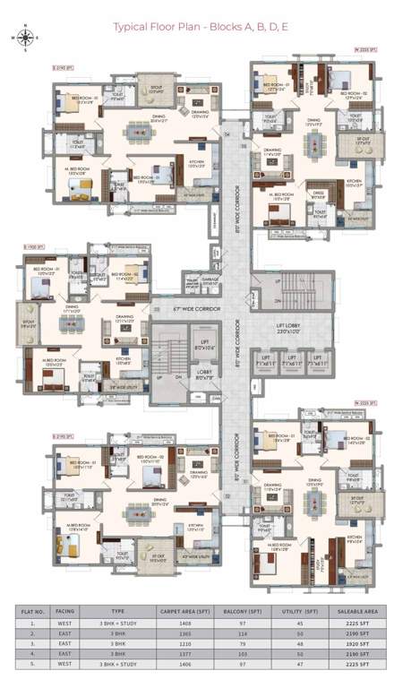  the nirvana Typical Floor Block A1 Cluster Plan