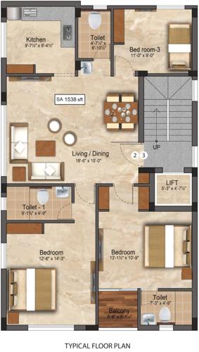  akshayam Akshayam Cluster Plan from 1st to 3rd Floor