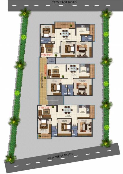  avenue Avenue Cluster Plan For Typical