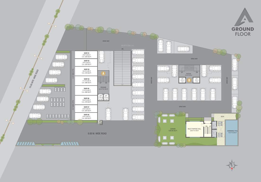  avion sky Block A & B Ground Floor Cluster Plan